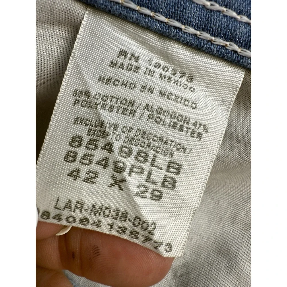 Wrangler Jeans Mens 42x29‎ Blue Denim Regular Fit Five Pocket Classic Style